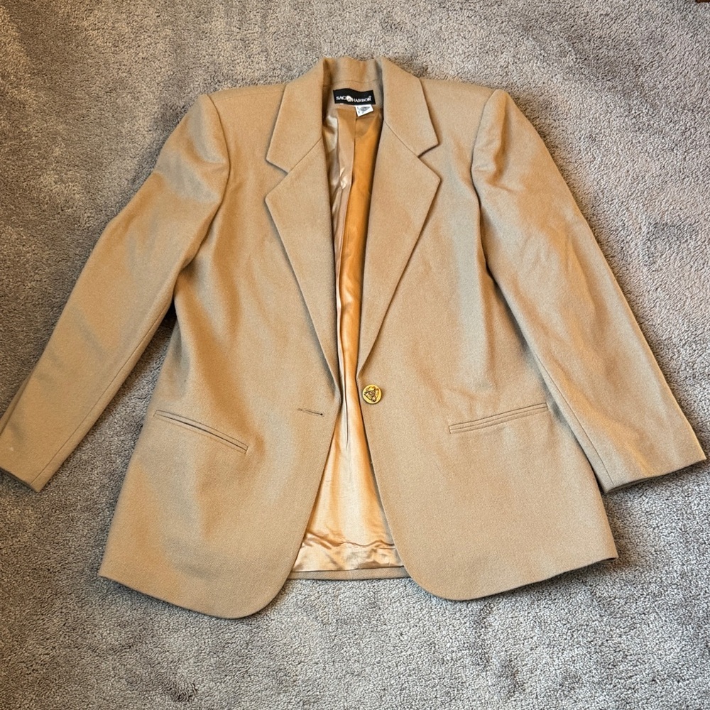 Sag Harbor Tan Wool Blazer SIZE 12